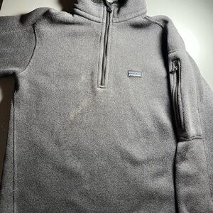 Patagonia Gray Women's Sweater, Small, a discoloration on the chest.